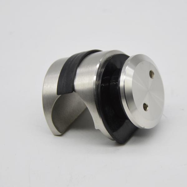 Connector glass to tube for bathroom door sliding system , Satin or Mirror finishing, SS304