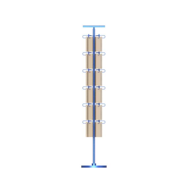 6 Sides Metal Floor Display Stands 36 Hooks KD Construction