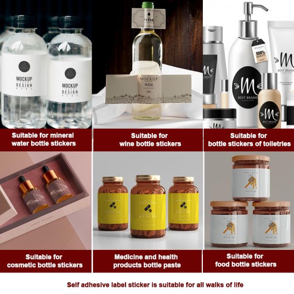 Luxury Pvc PP Glass Bottle Stickers For Packaging Food 100ml