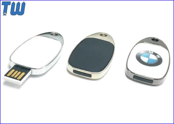 Zinc Metal Water Drop Sliding 1GB USB Flash Drive Resin Dome Logo