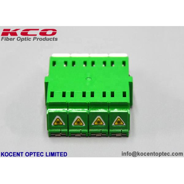 Quad LC APC Shutter Optical Fiber Adapter Singlemode LC Coupler For FTTH