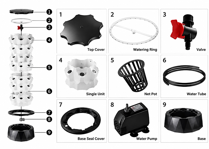 Pineapple Aeroponic Tower System | Modular Vertical Fruit Growing Kit