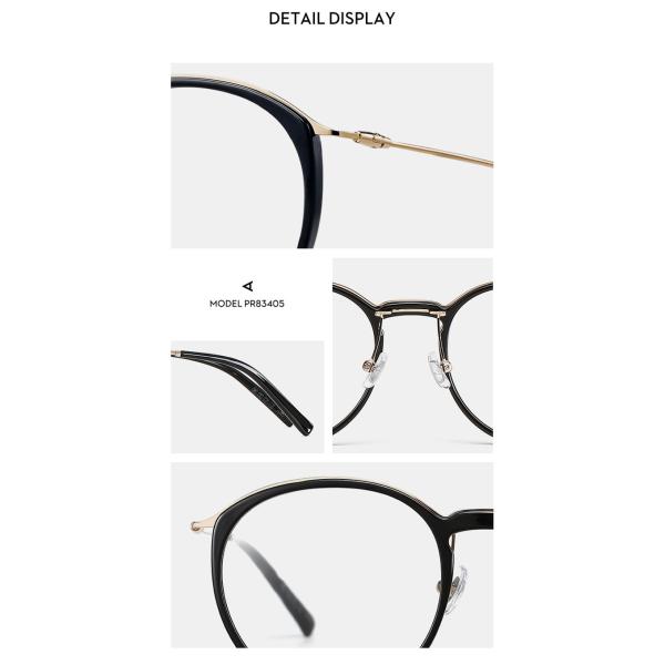 Parim Plastic Big Round Glasses Frames With Metal Temple