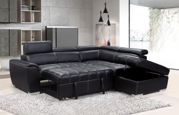 19766 L3 Hot Sale L shape Sofa Luxury Grey Mushroom Black Foldable Large Comfortable Sofa