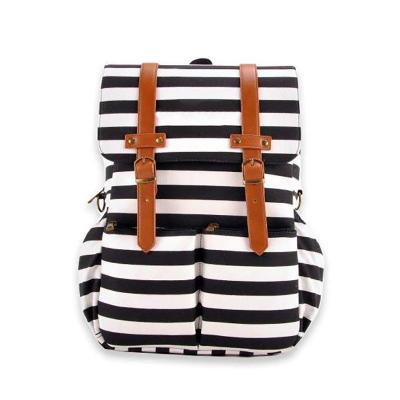 Unisex Canvas Baby Diaper Bags With Changing Pad And Stroller Straps