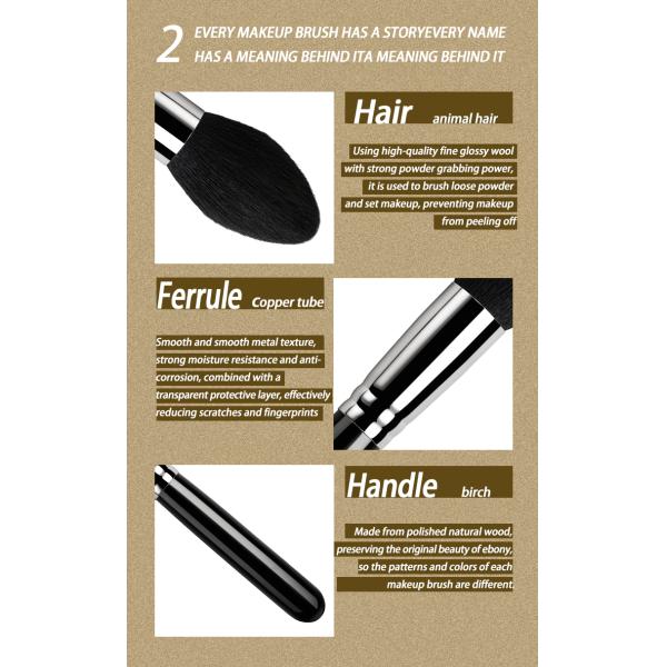 A07 FSC Single Flame Shaped Facial Makeup Brushes Made From Animal Hair