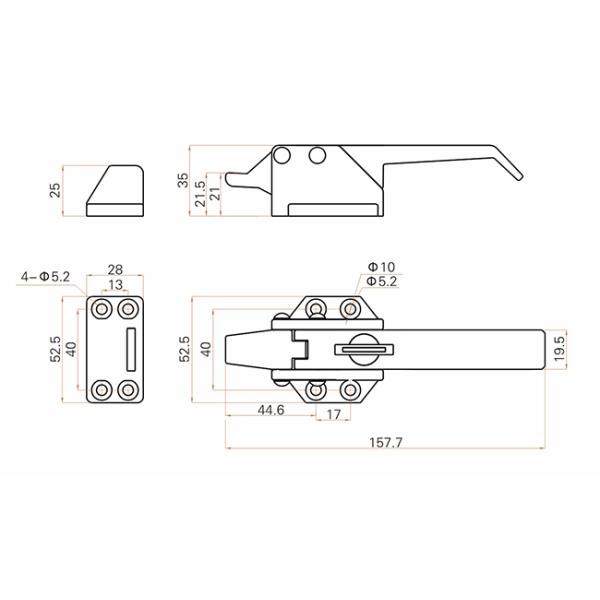 Customized Stainless Steel Cabinet Handles , Metal Cabinet Locking Door Handle