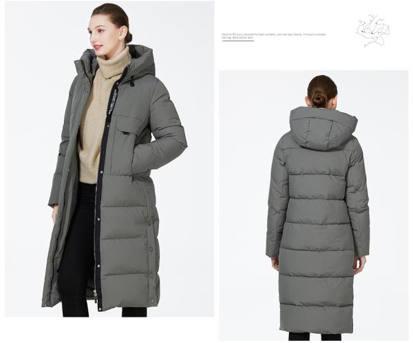 Zipper Closure Ladies Puffer Jacket 63cm - 66cm Sleeve Length