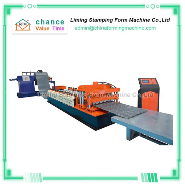 Glazed Tile Roof Panel Roll Forming Machine Hydraulic Cutting