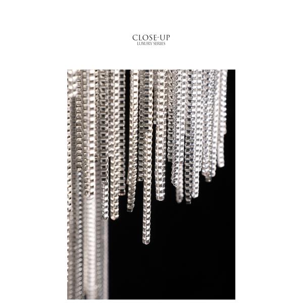 Living Room Bedroom Tassel Floor Lamp Aluminum Chain Silver Floor Light Villa floor standing light(WH-MFL-122)