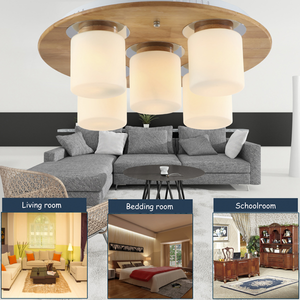 Mini size single E27 socket energy saving wood ceiling lamp best quality with best price