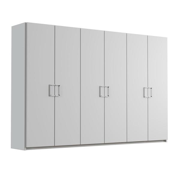 Open Shelves Sliding Door Bedroom Wardrobe With LED Lighting