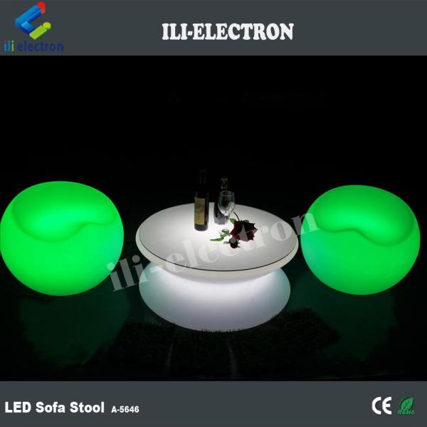 Modular Color Changing Puff Chair Plastic Lounge Furniture Led Light Up Sofa