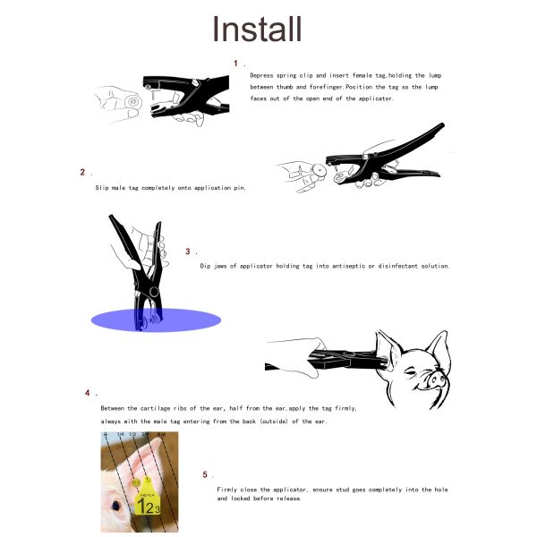 White Animal Tracking Customizable Laser Print Ear Tags Livestock Tags for Animal Identification and Tracking