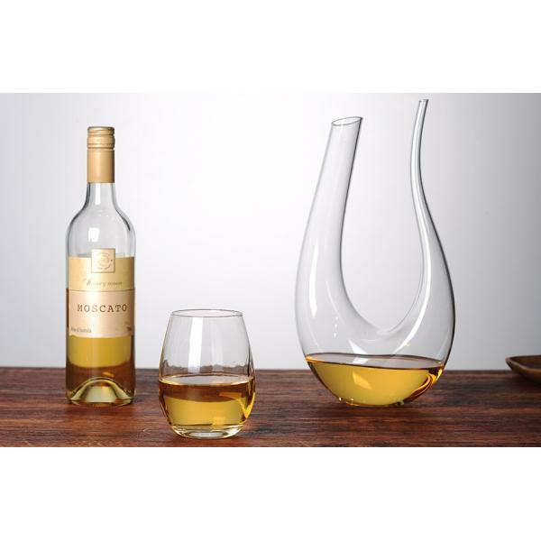 1 Liter U Shaped Glass Wine Decanter 100% Hand Blown Lead Free Sodalime Glass