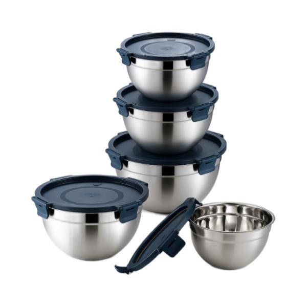 Stainless Steel Salad Bowl With Cool Lock Lid