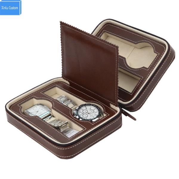 Luxury Watch Storage Case Zipper Closing , Watch Display Case Jewelry Decoration