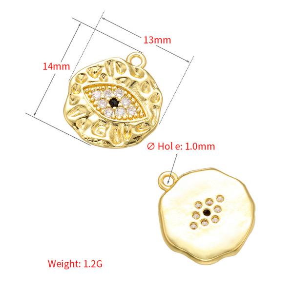 Покрывать OEM шарма руки дурного глаза циркона золота 18K привесной