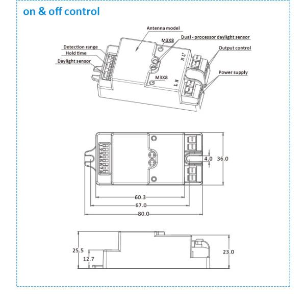 220-240VAC 6m 400W высокочастотный датчик движения DIP переключатель