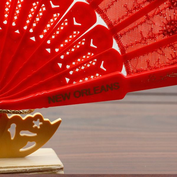 [i Am Your Fans] Sufficient Stock! Wholesale Personalized Printing Text on Handle  Plastic Palliet Hand Fan