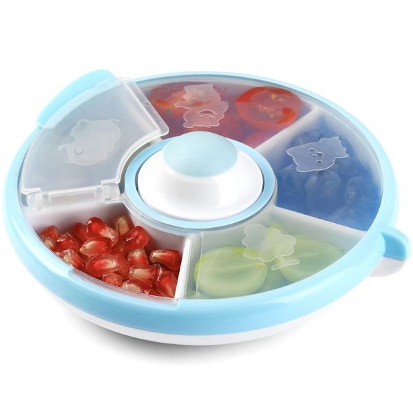 Stackable Divided Plastic Food Containers White Round Shape BPA Free Meterial