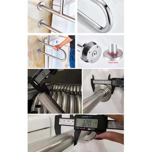 SUS304 Barrier Free Stainless Steel Bathroom Handrail For Disabled Elderly