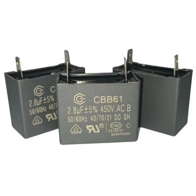 CBB61 450V 2.8UF Ar condicionado Ventilador Condensador RoHS Condensador SH 10000 horas