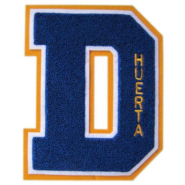 Blue Orange Chenille Varsity Letters  Double Or Single Felt Soft Touch