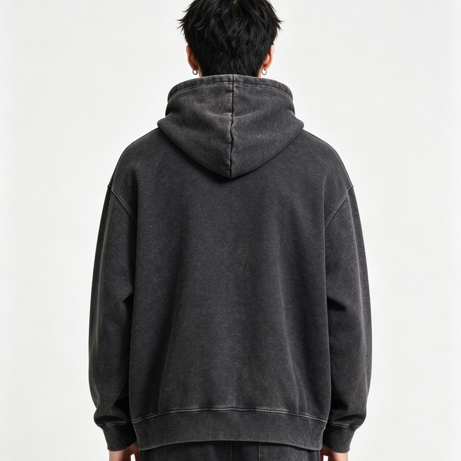 Vintage Stone Wash Hoodies Casual Heavyweight Cotton Hoodie For Youth