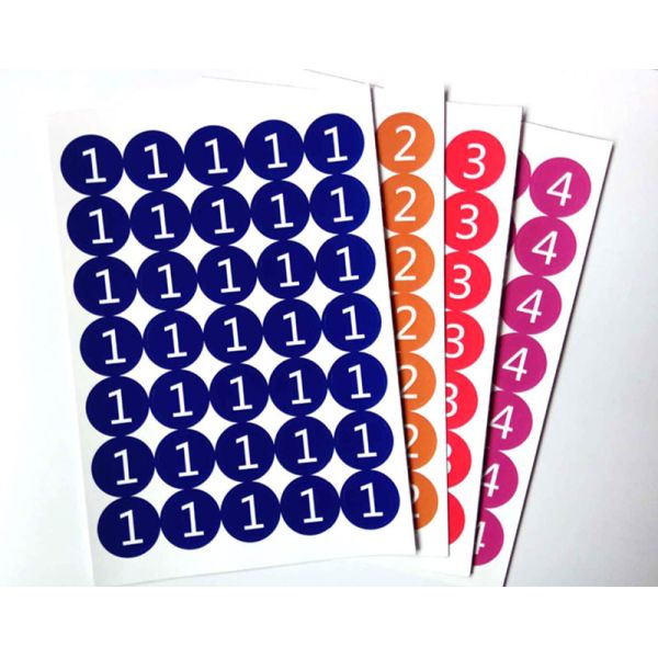 Self Adhesive Peel Off PVC Label Sticker Arabic Number Temporary Stickers