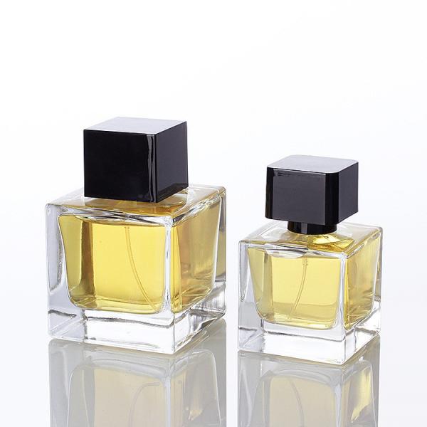 Wholesale 30ml 50ml 100ml Square Transparent Perfume Glass Bottle Subpackage Spray Empty Perfume Bottle With Lid