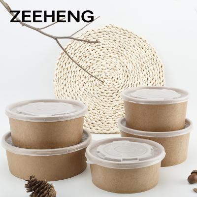 8oz 12oz 16oz Food Kraft Paper Bowls For Take Away , Disposable Paper Soup Bowls