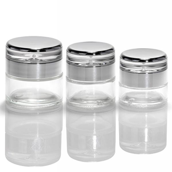 Luxury Glass Cream Jars Transparent Round With Lid Skincare Face Cream Cosmetic Packaging