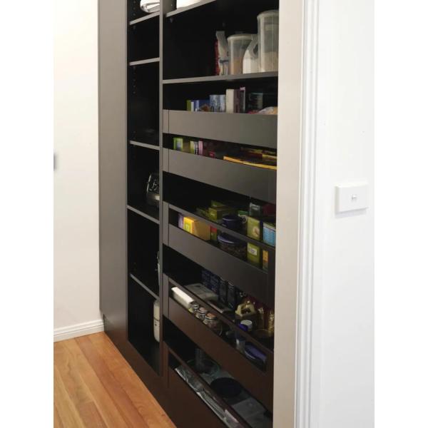 Melamine Board Corner Revolving Pull Out Small Black Basket Cabinet for Modular Kitchens