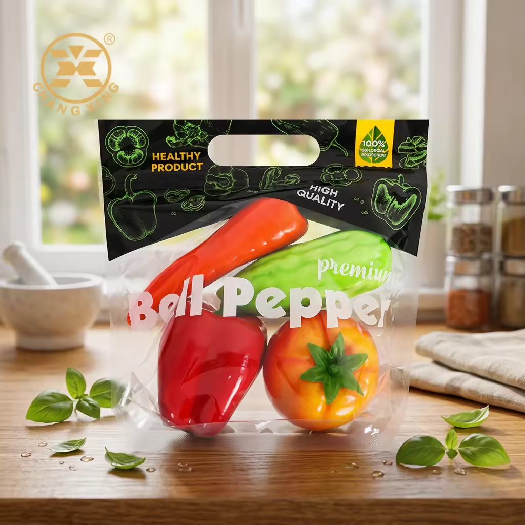 Custom Logo Anti-Fog Vacuum Packaging Bag with Breathable Air Holes for Fresh Produce