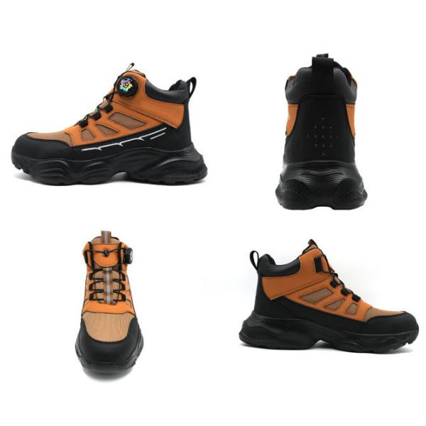Unisex Microfiber Leather Work Shoes Steel Toe Anti Smashing Construction Safety Shoes