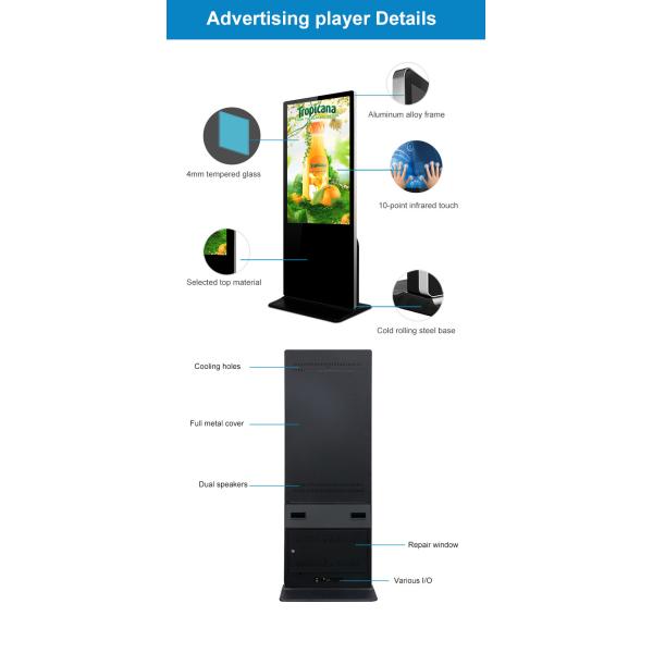 43'' Advertising Kiosk Display , 4k Digital Signage Player 1920x1080