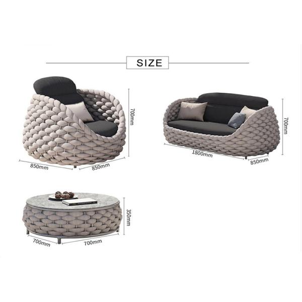 Comfortable Set for Outdoor Garden Nordic Designed Corner Top Sell Patio Furniture
