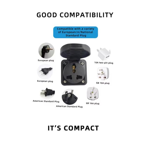 Qiaoyi AC Type 2 Ev Charging Station Type2 Interface Standard to International Power Plug Sea Adapter