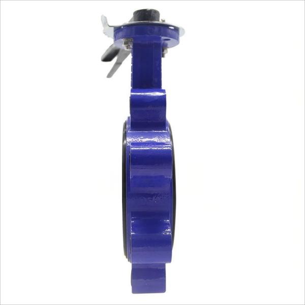 Manually operated wafer-type butterfly valve with rubber soft seal for hydraulic systems and irrigation.