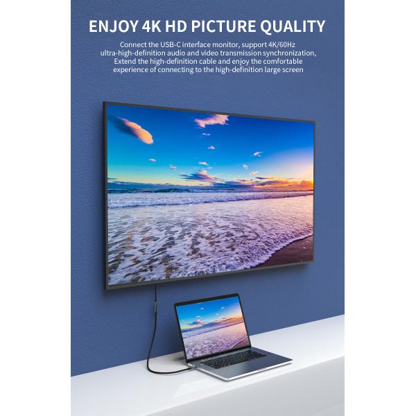 3.1 Nylon Braided USB Cable Type C Extension Male To Female Angle Plug