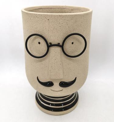 14 Inch 10 Inch 12 Inch Ceramic Flower Pot Lovely Instagram 3D Unique MEN Shaped