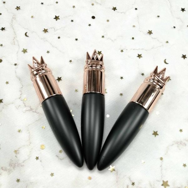 Painting PMMA Cap Crown Black And Gold Plastic Mascara Tube 20g