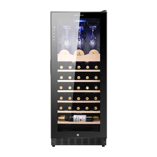 Black Wood Single Zone Wine Cooler Cabinet with Digital Temperature Control