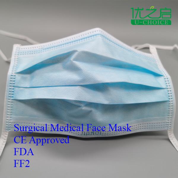 Hang Ear Non Woven Medical Care Mask Liquid Proof Opening Cuff Ce Approved