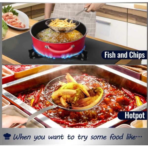 Варить жарящ ковш шумовки стрейнера паука посуды нержавеющей стали