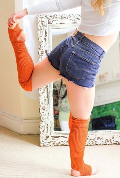 Y-Z Antique Orange Yoga or Dancer's Leg Warmers Over the Knee 90cm One Size Fits All Dancer and Yogi Toe Less Socks