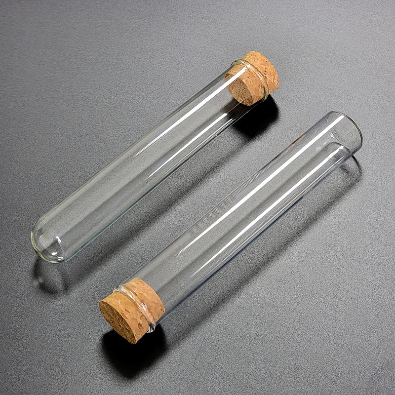 15x100mm Flat Bottom Round Bottom Laboratory Borosilicate Tube Glass Pipe Cylinder With Cap Test Tube Bottle With Cork