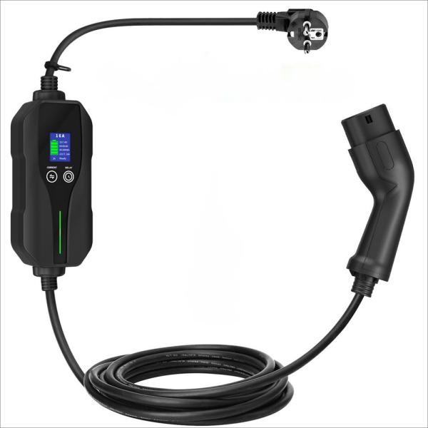 Estação de carregamento EVSE portátil para veículos elétricos domésticos 3.6kW Carregador de veículos elétricos de nível 2 120V - 240V 16A