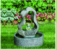Granite Water Cast Stone Garden Fountains With Crystal Ball Outdoor Ornament